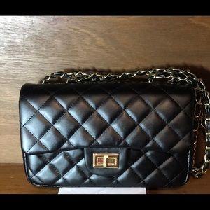 Quilted faux leather crossbody bag